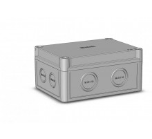 Коробка 150х110х73 ПК поликорбанат,серый цвет корпуса и крышки,крышка низкая,пустая  КР2801-710  HEGEL