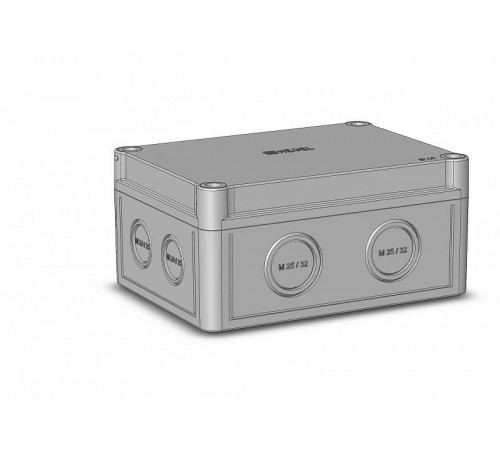 Коробка 150х110х73 ПК поликорбанат,серый цвет корпуса и крышки,крышка низкая,пустая  КР2801-710  HEGEL