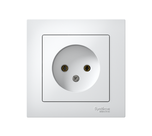AtlasDesign Белый Розетка без заземления, 16А, (в сборе с рамкой)  ATN000140  SE