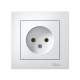 AtlasDesign Белый Розетка без заземления, 16А, (в сборе с рамкой)  ATN000140  SE
