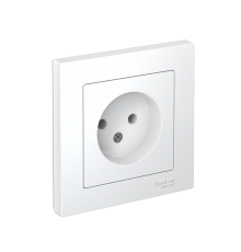 AtlasDesign Белый Розетка без заземления, 16А, (в сборе с рамкой)  ATN000140  SE
