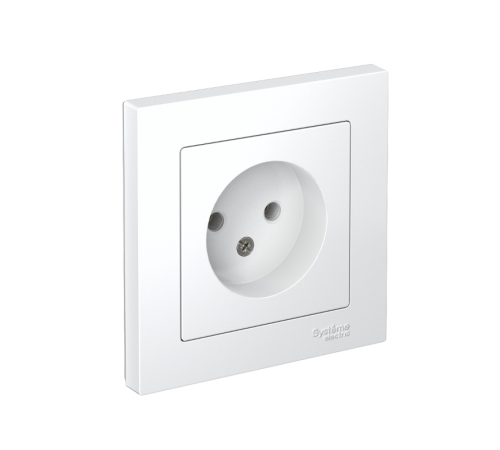 AtlasDesign Белый Розетка без заземления, 16А, (в сборе с рамкой)  ATN000140  SE