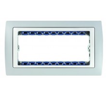 Simon 82 Рамка декоративная, (+суппорт), 8 узких (4 широких) модулей, S82C, серый-белый  82681-33  Simon