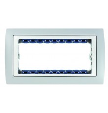 Simon 82 Рамка декоративная, (+суппорт), 8 узких (4 широких) модулей, S82C, серый-белый  82681-33  Simon