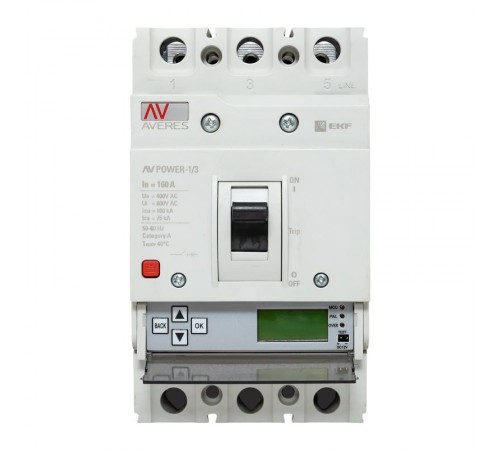 Выключатель автоматический AV POWER-1/3 160А 100kA ETU6.0 AVERES  mccb-13-160H-6.0-av  EKF