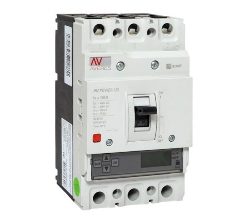 Выключатель автоматический AV POWER-1/3 160А 100kA ETU6.0 AVERES  mccb-13-160H-6.0-av  EKF