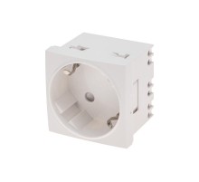 Розетка электрическая 45x45, CEE 7/4, 2K+3, 16A, белая  11-8977  REXANT