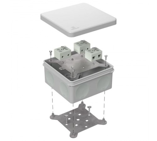 Коробка огнестойкая для о/п двухкомпонентная 60-0300-FR10.0-6 Е15-Е120 RAL7035 100х100х50 (14 шт/кор) серая  60-0300-7035-FR10.0-6  Промрукав