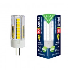 Лампа светодиодная LED-JC-220/5W/4000K/G4/CL GLZ09TR LED, прозр 4000К  UL-00006745  Uniel