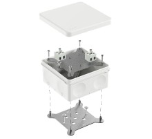 Коробка огнестойкая для о/п двухкомпонентная 60-0300-FR2.5-4 Е15-Е120 RAL9003 100х100х50 (14 шт/уп)  60-0300-9003-FR2.5-4  Промрукав