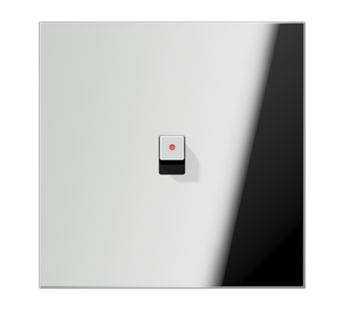 Центральная плата, 1 пост, 1 тумблер с окошком, куб; металл; хром; серия LS  GCR12-0KOE22  Jung