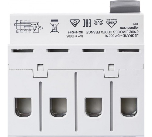 Выключатель дифференциальный (УЗО) RX3 4п 63А 300мА тип AC  402072  Legrand