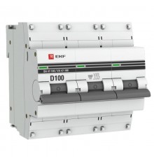 Выключатель автоматический трехполюсный ВА 47-100 100А D 10кА PROxima  mcb47100-3-100D-pro  EKF