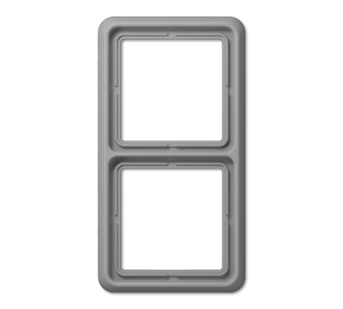 Рамка для вертикальной и горизонтальной установки ударопрочная, 2-кратная; серая  CD582WUGR  Jung