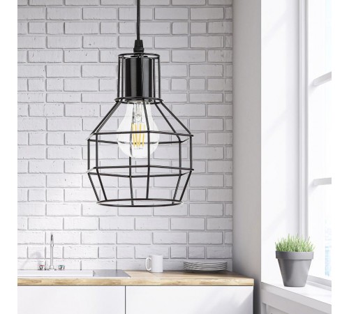 Светильник подвесной PL11 BK металл, E27, max 60W, d160 мм, черный  Б0037458  ЭРА