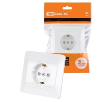 Розетка 2П+З с защ. шт. 16А 250В белая "Ильмень"  SQ1823-0014  TDM