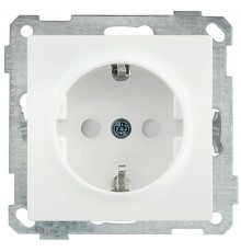 BOLERO белый Розетка с/з со шторками 16А РС14-1-0-Б  ERB14-K01-16-1  IEK