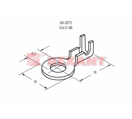 Наконечник кольцевой  8.2 мм 1.5-1.5 мм (НК 8-1,0-1,5)  08-0075  REXANT