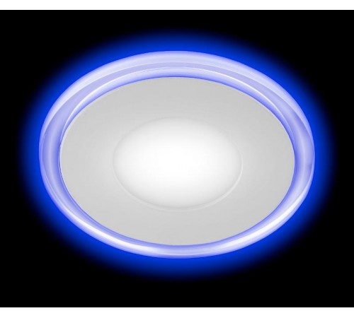 Светильник точечный встраиваемый светодиодный LED 3 6Вт 4000К белый круг с синей подсветкой Б0017492  ЭРА