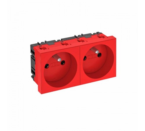 Розетка двойная 0° франц. стандарт 250 В, 16A (красный) (STD-F0 SRO2)  6120178  OBO Bettermann