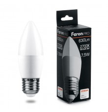 Лампа светодиодная .PRO LB-1307 Свеча E27 7.5W 2700K OSRAM LED  38056  Feron