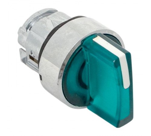 Механизм исполнительный переключателя ХB4 зеленый на 3 положения возвратный без фиксации, с подсветкой с короткой ручк IP65  XB4BD3L-G-65  EKF