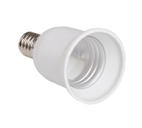 Переходник Е14-Е27 пластик белый, индивидуальный пакет ПР14-27-К02  EPR21-01-01-K01  IEK