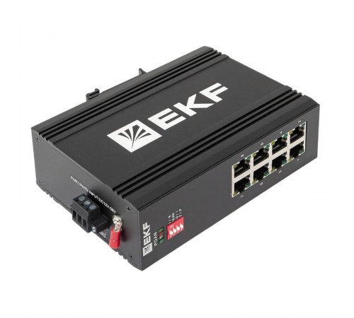 Промышленный неуправляемый коммутатор U-8GTP, 8 портов 10/100/1000Base-T(X) RJ45 c PoE, монтаж на динрейку TSX TSX-U-8GTPEKF