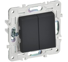 SKANDY Выключатель 2-клавишный проходной 10А SK-V05G графит  SK-V22-0-10-K53  IEK