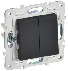 SKANDY Выключатель 2-клавишный 10А SK-V04G графит  SK-V20-0-10-K53  IEK