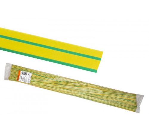 Термоусаживаемая трубка ТУТнг 16/8 желто-зеленая по 1м (50 м/упак)  SQ0518-0238  TDM