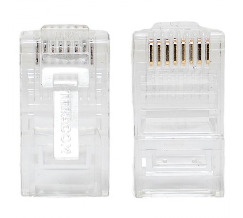 Коннектор RJ-45 TERACOM неэкранированный 8P8C Cat.5E универсальный (упак.10шт)  TRC-PLUG-5EUTP-10  EKF