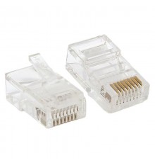Коннектор RJ-45 TERACOM неэкранированный 8P8C Cat.5E универсальный (упак.10шт)  TRC-PLUG-5EUTP-10  EKF
