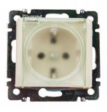 Valena Сл. Кость DIY Розетка с заземлением IP44 со шторками с защитной крышкой 16А 250В винт. зажимы  695640  Legrand
