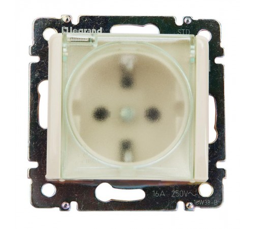 Valena Сл. Кость DIY Розетка с заземлением IP44 со шторками с защитной крышкой 16А 250В винт. зажимы  695640  Legrand