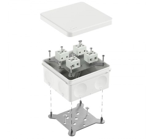 Коробка огнестойкая для о/п двухкомпонентная 60-0300-FR6.0-8 Е15-Е120 RAL9003 100х100х50 (14 шт/уп)  60-0300-9003-FR6.0-8  Промрукав