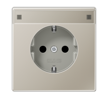 Штепсельная розетка SCHUKO 16A 250V~ с защитой от детей и полем для надписи; благородная сталь  ES1520KINA  Jung