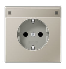 Штепсельная розетка SCHUKO 16A 250V~ с защитой от детей и полем для надписи; благородная сталь  ES1520KINA  Jung