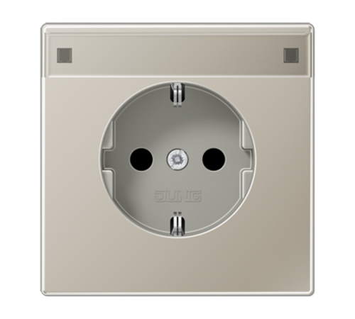 Штепсельная розетка SCHUKO 16A 250V~ с защитой от детей и полем для надписи; благородная сталь  ES1520KINA  Jung