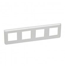 Рамка пластиковая горизонтальная Mosaic 4Х2 модуля Алюминий  079308  Legrand