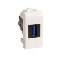 USB 3.0 розетка, Brava, белая, 1 мод.  76300B  DKC