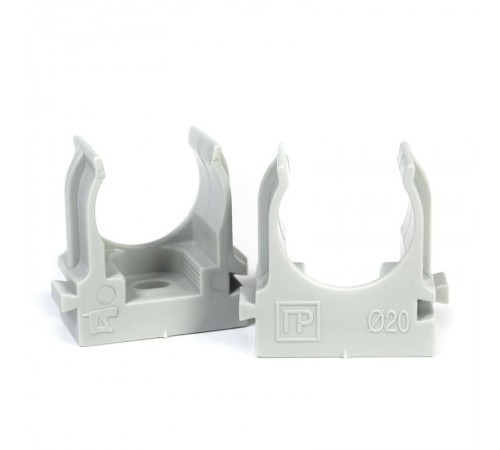 Крепеж-клипса для труб для монтажного пистолета серая в гофроящике d20 мм (1200шт/кор)  PR13.0453  Промрукав