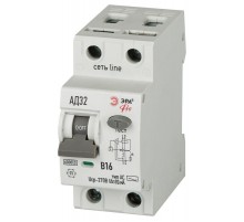 АВДТ 6кА  PRO D326E2B16АC10P АД-32 электронное 1P+N B16 10мА тип АC защита 270В   Б0059137  ЭРА