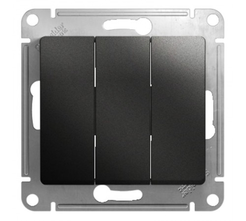 Glossa Антрацит Выключатель 3-клавишный сх.3, 10AX  GSL000731  SE