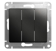 Glossa Антрацит Выключатель 3-клавишный сх.3, 10AX  GSL000731  SE