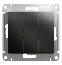 Glossa Антрацит Выключатель 3-клавишный сх.3, 10AX  GSL000731  SE