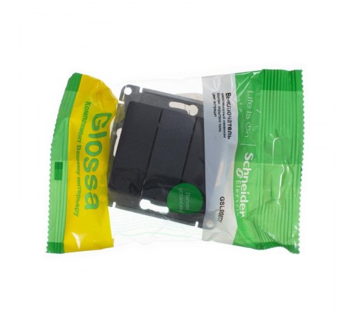 Glossa Антрацит Выключатель 3-клавишный сх.3, 10AX  GSL000731  SE