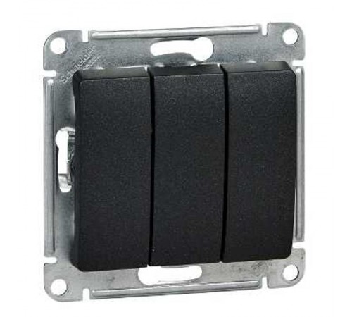 Glossa Антрацит Выключатель 3-клавишный сх.3, 10AX  GSL000731  SE