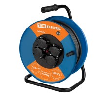 Удлинитель силовой УХз16-004 TDM (метал. катушка, А3, 4 места IP44/40м КГ 3х1,5)  SQ1301-0161  TDM