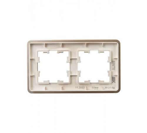 BRITE Рамка 2-ая РУ-2-1-Бр металл шампань RE AL  BR-M22-M-21-K37  IEK